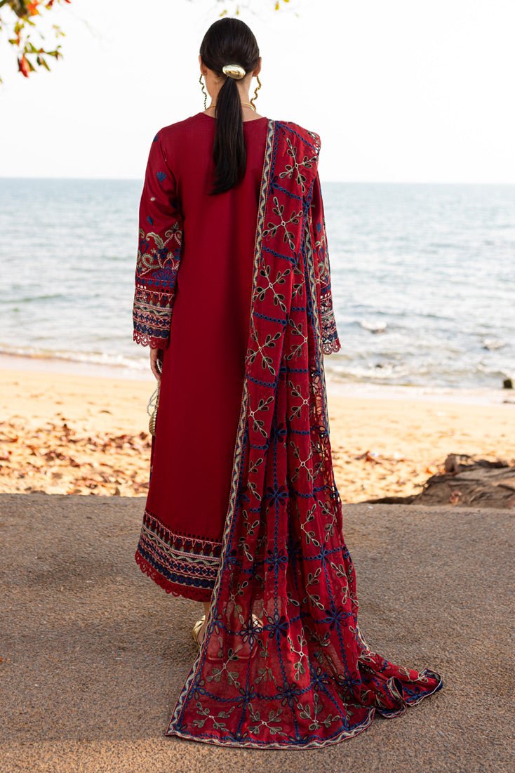 Marjjan | Fasana Lawn | MBL-07 A-Brand:Marjjan-Type:Ladies Clothes-Maroon-Lawn-House of Maryam- Buy in UK, USA