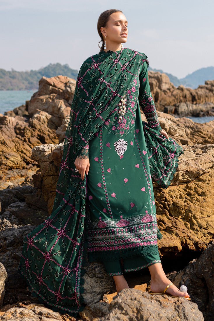 Marjjan | Fasana Lawn | MBL-07 B-Brand:Marjjan-Type:Ladies Clothes-Teal Green-Lawn-House of Maryam- Buy in UK, USA