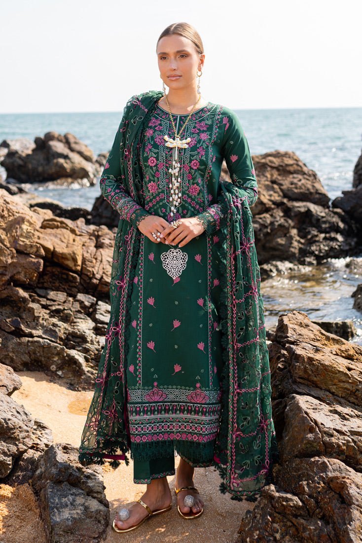 Marjjan | Fasana Lawn | MBL-07 B-Brand:Marjjan-Type:Ladies Clothes-Teal Green-Lawn-House of Maryam- Buy in UK, USA