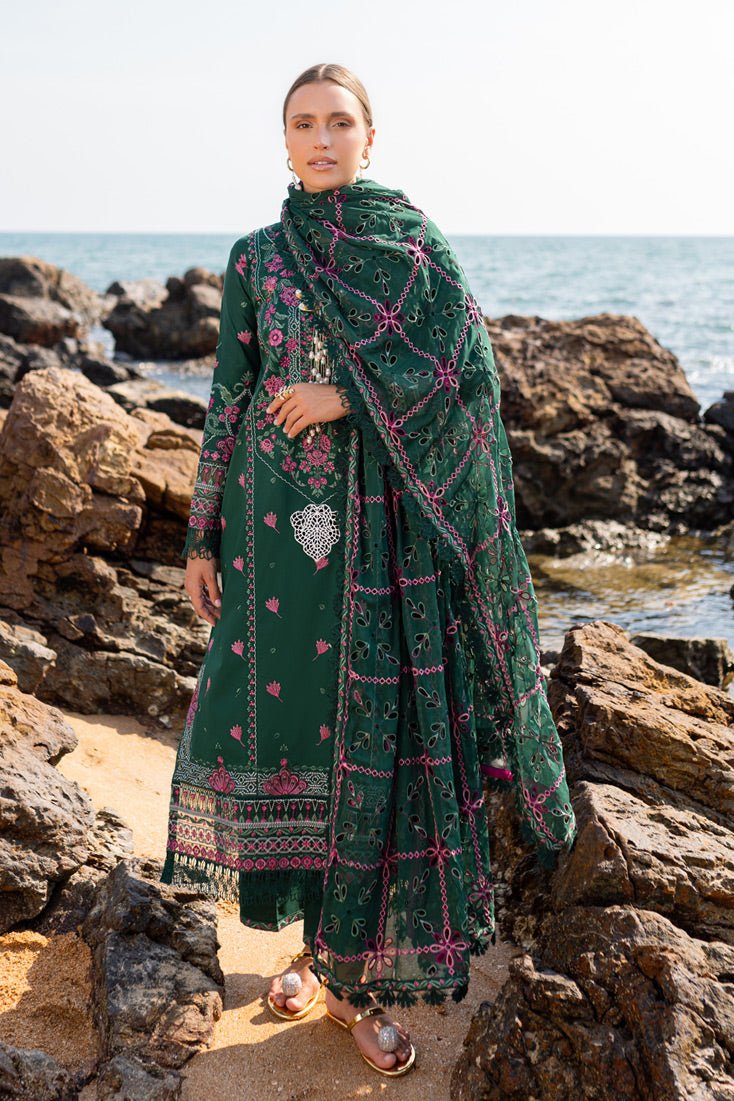 Marjjan | Fasana Lawn | MBL-07 B-Brand:Marjjan-Type:Ladies Clothes-Teal Green-Lawn-House of Maryam- Buy in UK, USA