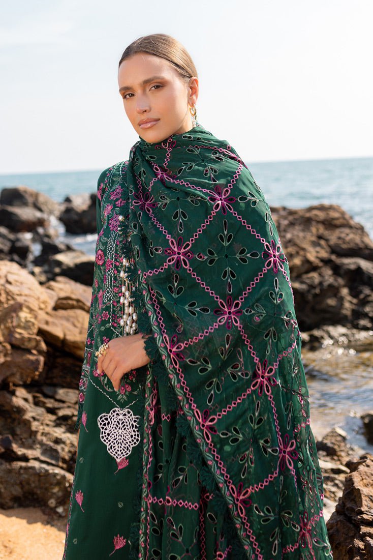Marjjan | Fasana Lawn | MBL-07 B-Brand:Marjjan-Type:Ladies Clothes-Teal Green-Lawn-House of Maryam- Buy in UK, USA