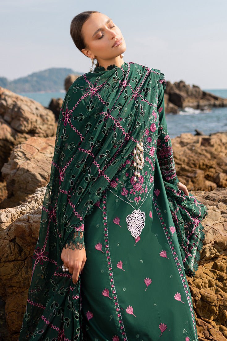 Marjjan | Fasana Lawn | MBL-07 B-Brand:Marjjan-Type:Ladies Clothes-Teal Green-Lawn-House of Maryam- Buy in UK, USA