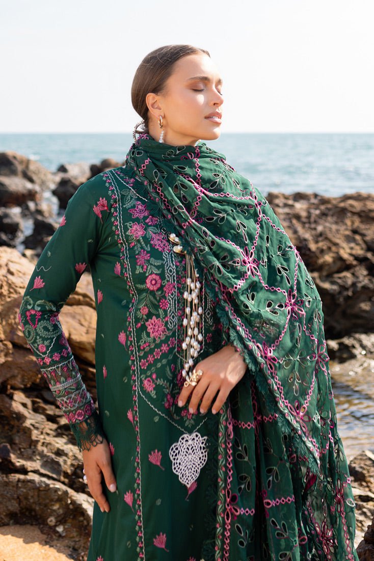 Marjjan | Fasana Lawn | MBL-07 B-Brand:Marjjan-Type:Ladies Clothes-Teal Green-Lawn-House of Maryam- Buy in UK, USA