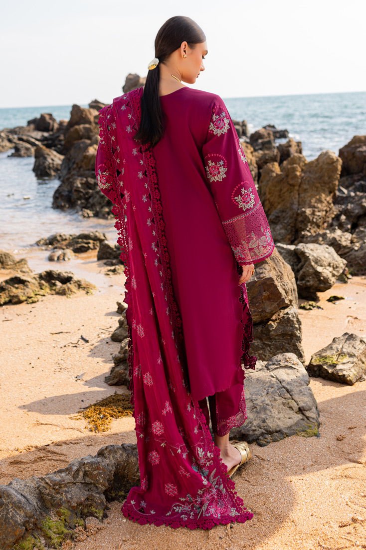 Marjjan | Fasana Lawn | MBL-08 A-Brand:Marjjan-Type:Ladies Clothes-Magenta-Lawn-House of Maryam- Buy in UK, USA