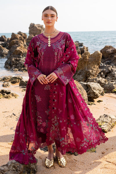 Marjjan | Fasana Lawn | MBL-08 A-Brand:Marjjan-Type:Ladies Clothes-Magenta-Lawn-House of Maryam- Buy in UK, USA