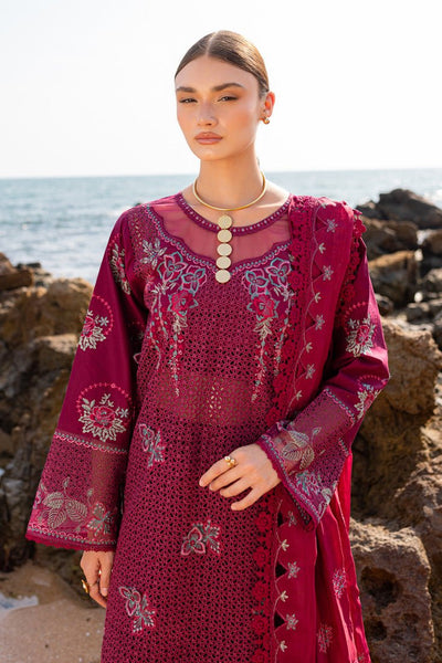 Marjjan | Fasana Lawn | MBL-08 A-Brand:Marjjan-Type:Ladies Clothes-Magenta-Lawn-House of Maryam- Buy in UK, USA