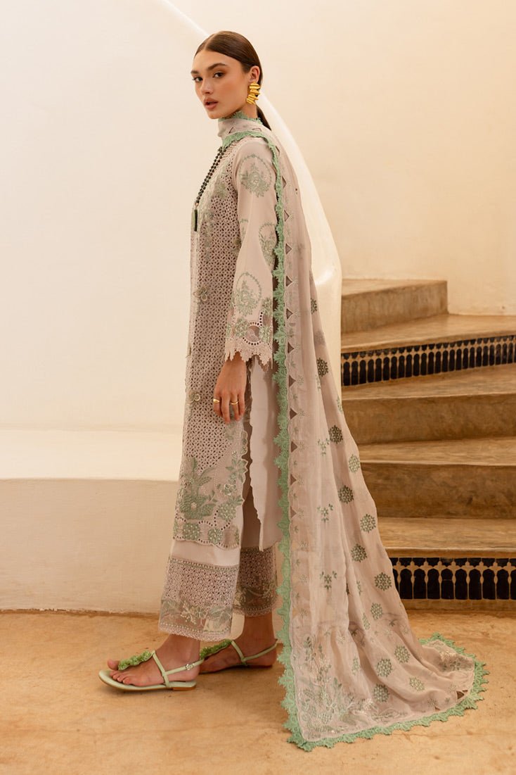 Marjjan | Fasana Lawn | MBL-08 B-Brand:Marjjan-Type:Ladies Clothes-Pastel Gray-Lawn-House of Maryam- Buy in UK, USA
