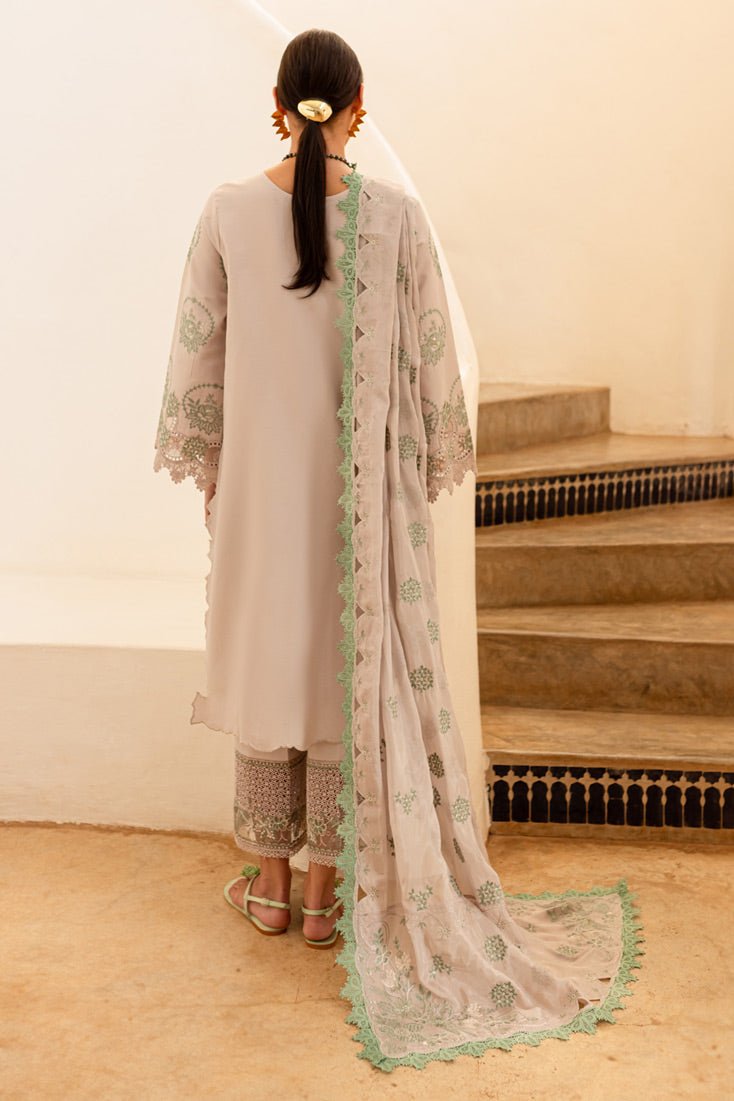 Marjjan | Fasana Lawn | MBL-08 B-Brand:Marjjan-Type:Ladies Clothes-Pastel Gray-Lawn-House of Maryam- Buy in UK, USA