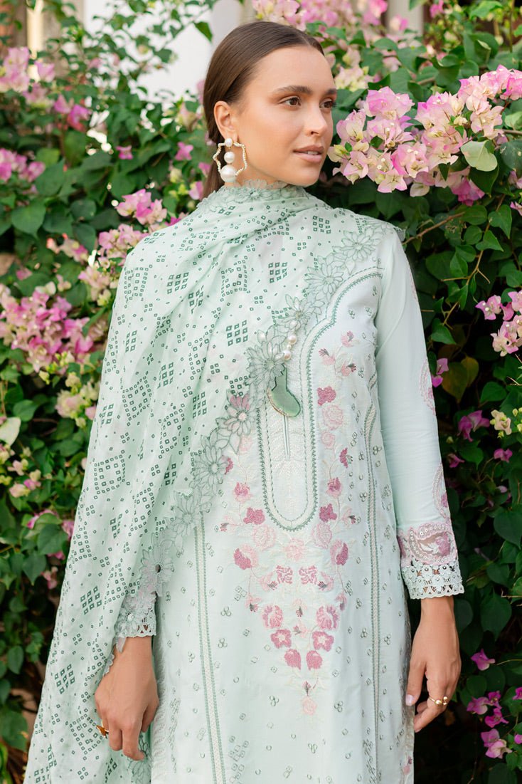 Marjjan | Fasana Lawn | MBL-09 A-Brand:Marjjan-Type:Ladies Clothes-Ice Blue-Lawn-House of Maryam- Buy in UK, USA