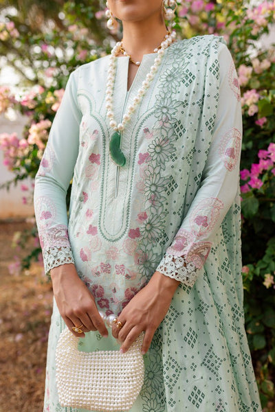 Marjjan | Fasana Lawn | MBL-09 A-Brand:Marjjan-Type:Ladies Clothes-Ice Blue-Lawn-House of Maryam- Buy in UK, USA
