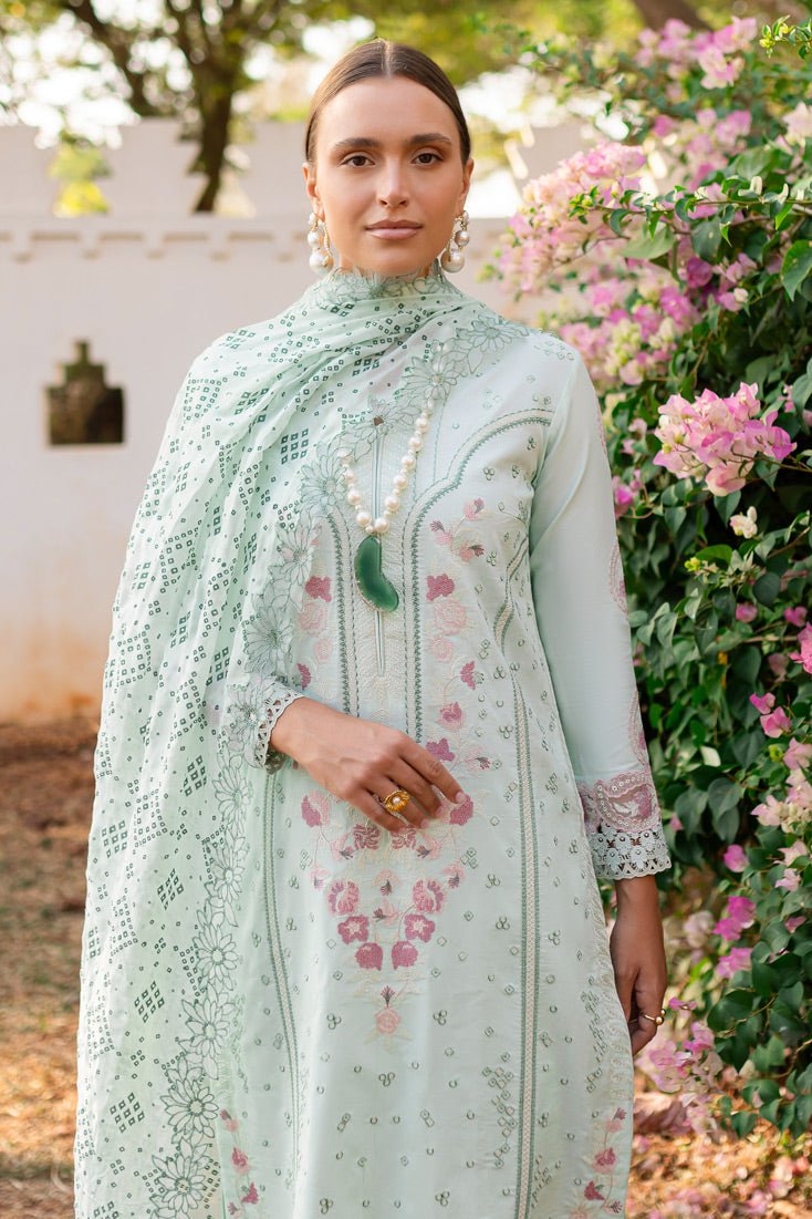 Marjjan | Fasana Lawn | MBL-09 A-Brand:Marjjan-Type:Ladies Clothes-Ice Blue-Lawn-House of Maryam- Buy in UK, USA