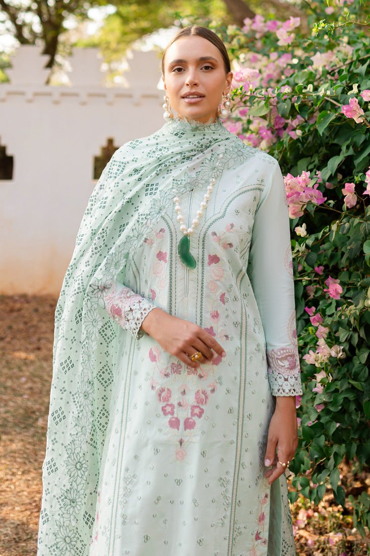 Marjjan | Fasana Lawn | MBL-09 A-Brand:Marjjan-Type:Ladies Clothes-Ice Blue-Lawn-House of Maryam- Buy in UK, USA