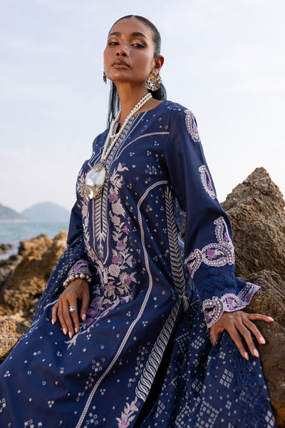 Marjjan | Fasana Lawn | MBL-09 B-Brand:Marjjan-Type:Ladies Clothes-Navy-Lawn-House of Maryam- Buy in UK, USA