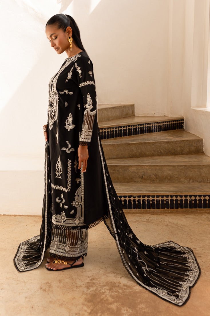 Marjjan | Fasana Lawn | MBL-10 A-Brand:Marjjan-Type:Ladies Clothes-Black-Lawn-House of Maryam- Buy in UK, USA