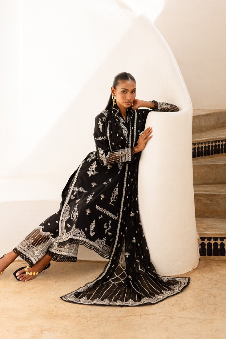 Marjjan | Fasana Lawn | MBL-10 A-Brand:Marjjan-Type:Ladies Clothes-Black-Lawn-House of Maryam- Buy in UK, USA