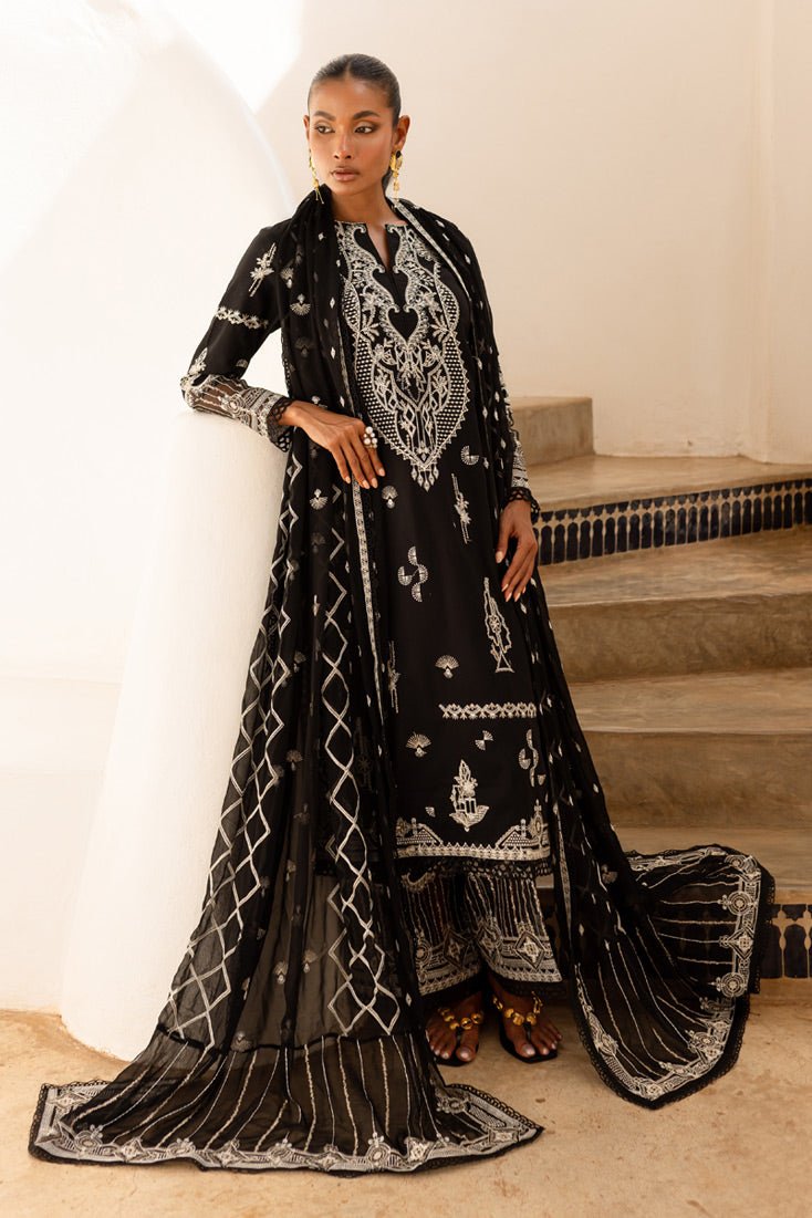 Marjjan | Fasana Lawn | MBL-10 A-Brand:Marjjan-Type:Ladies Clothes-Black-Lawn-House of Maryam- Buy in UK, USA