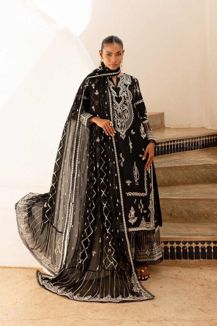 Marjjan | Fasana Lawn | MBL-10 A-Brand:Marjjan-Type:Ladies Clothes-Black-Lawn-House of Maryam- Buy in UK, USA