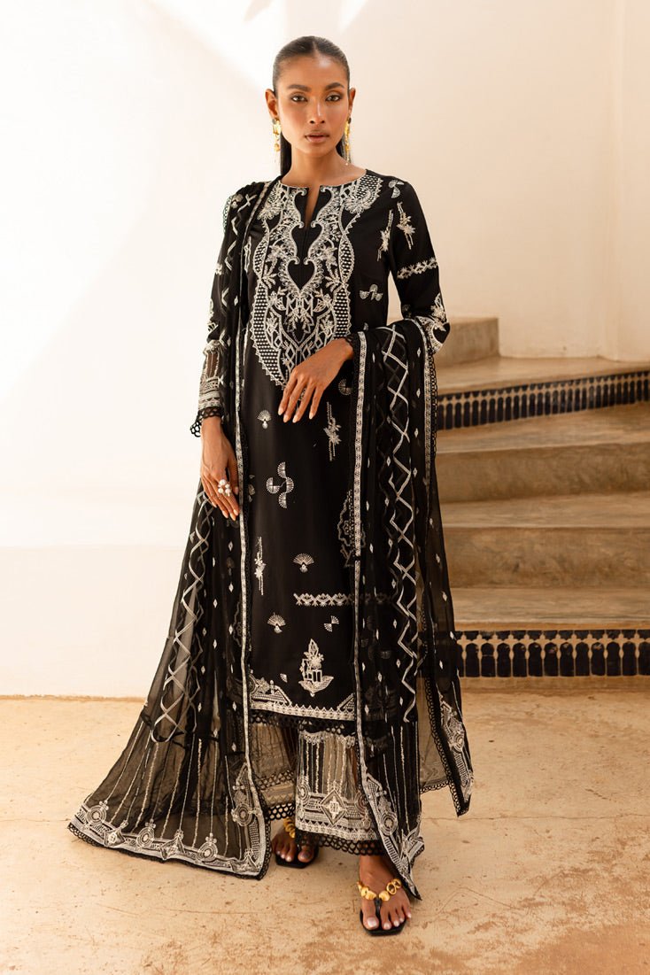 Marjjan | Fasana Lawn | MBL-10 A-Brand:Marjjan-Type:Ladies Clothes-Black-Lawn-House of Maryam- Buy in UK, USA