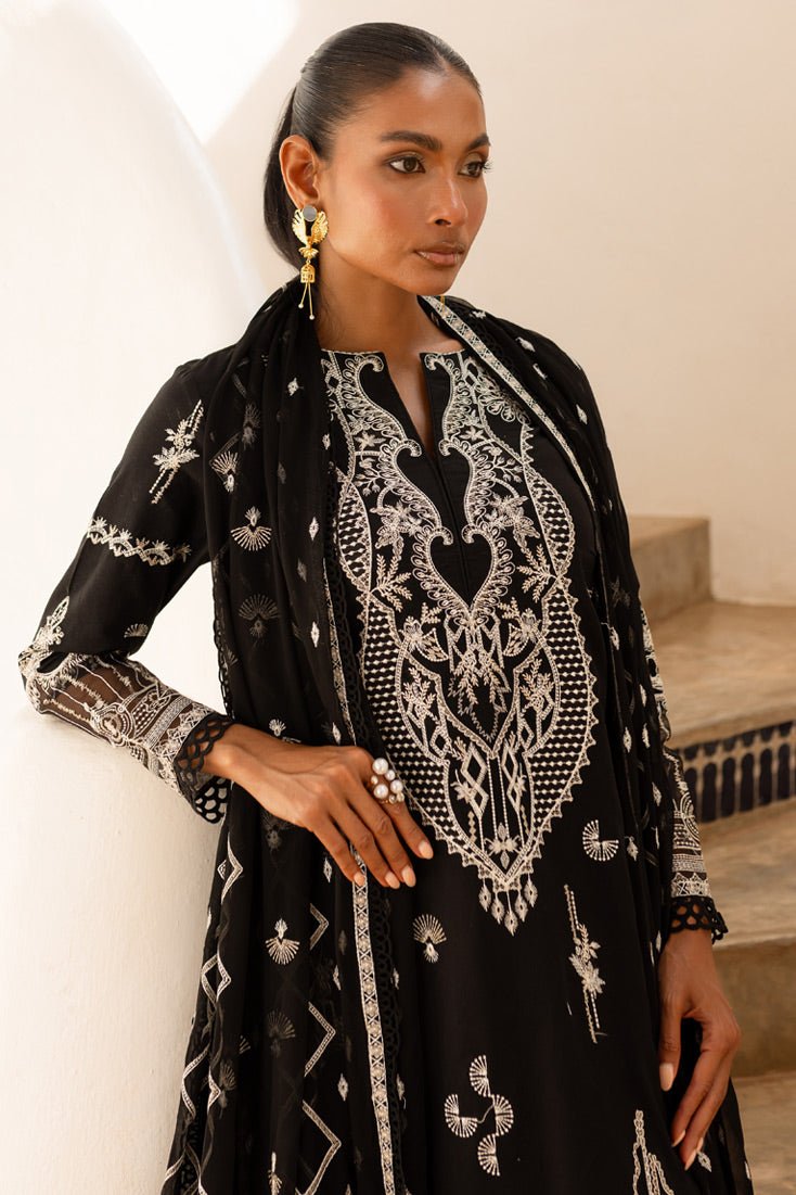 Marjjan | Fasana Lawn | MBL-10 A-Brand:Marjjan-Type:Ladies Clothes-Black-Lawn-House of Maryam- Buy in UK, USA