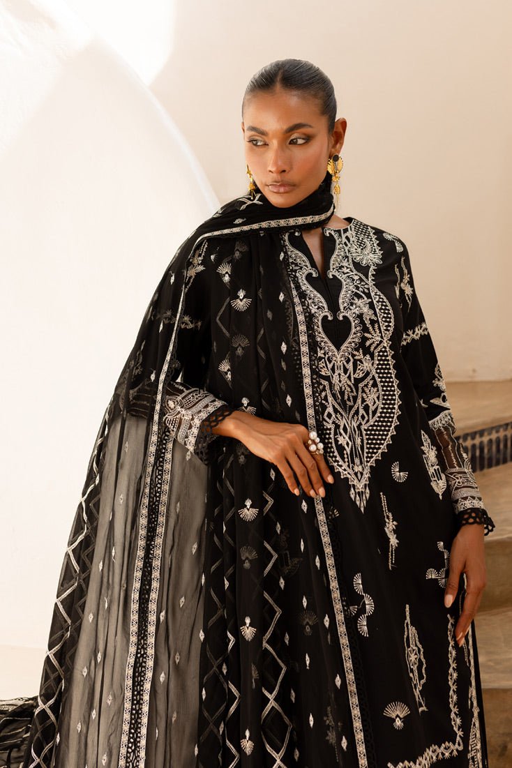 Marjjan | Fasana Lawn | MBL-10 A-Brand:Marjjan-Type:Ladies Clothes-Black-Lawn-House of Maryam- Buy in UK, USA