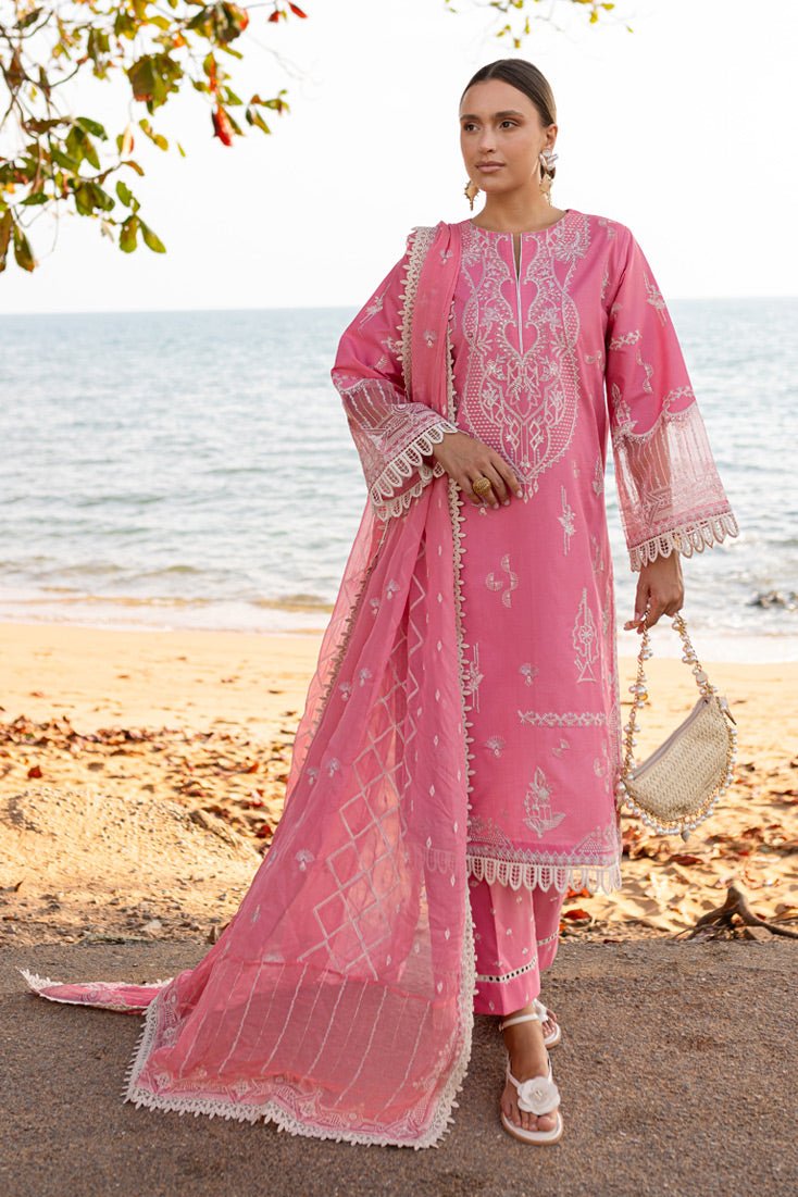 Marjjan | Fasana Lawn | MBL-10 B-Brand:Marjjan-Type:Ladies Clothes-Pink-Lawn-House of Maryam- Buy in UK, USA