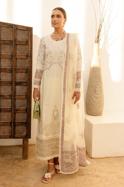 Marjjan | Fasana Lawn | MBL-11 A-Brand:Marjjan-Type:Ladies Clothes-Ivory-Lawn-House of Maryam- Buy in UK, USA