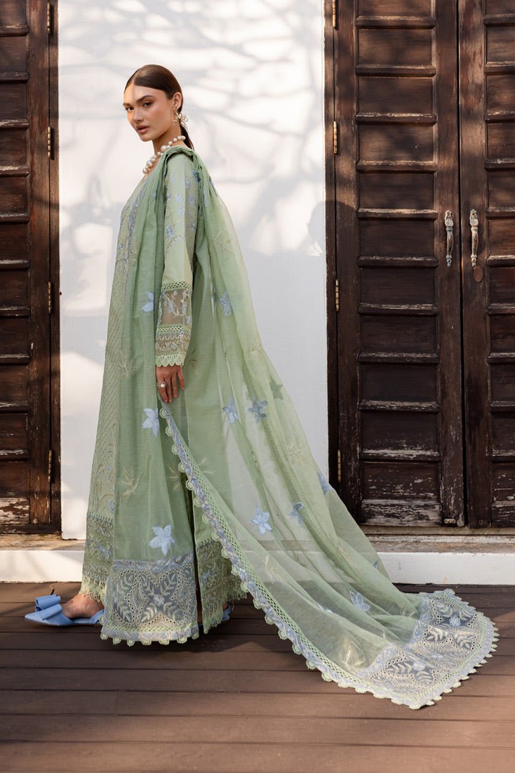 Marjjan | Fasana Lawn | MBL-11 B-Brand:Marjjan-Type:Ladies Clothes-Lawn-Mint Gray-House of Maryam- Buy in UK, USA
