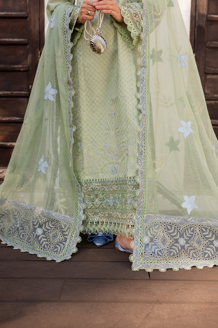 Marjjan | Fasana Lawn | MBL-11 B-Brand:Marjjan-Type:Ladies Clothes-Lawn-Mint Gray-House of Maryam- Buy in UK, USA