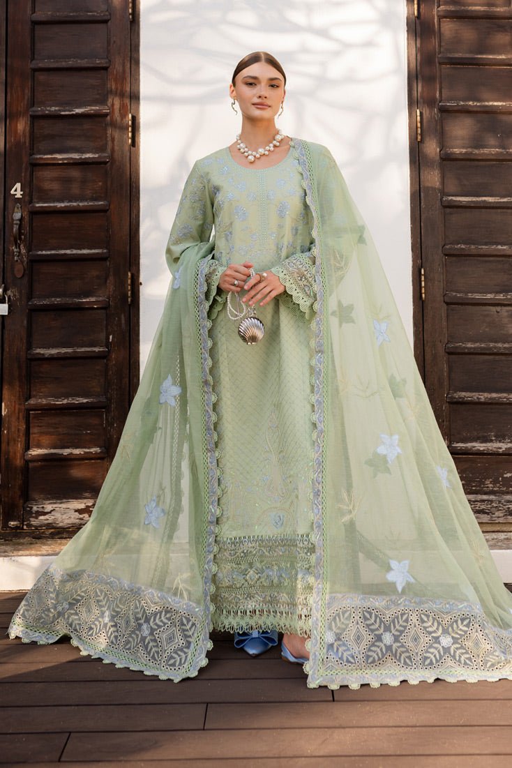 Marjjan | Fasana Lawn | MBL-11 B-Brand:Marjjan-Type:Ladies Clothes-Lawn-Mint Gray-House of Maryam- Buy in UK, USA