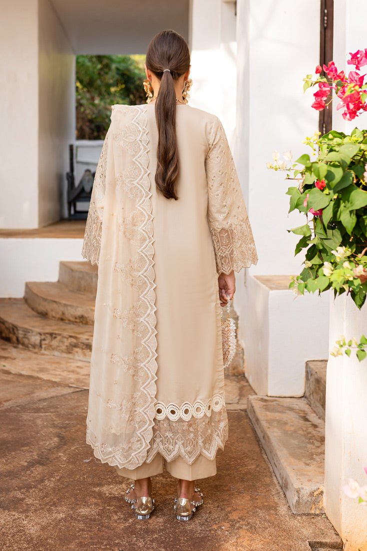 Marjjan | Fasana Lawn | MBL-12 A-Brand:Marjjan-Type:Ladies Clothes-Beige-Lawn-House of Maryam- Buy in UK, USA