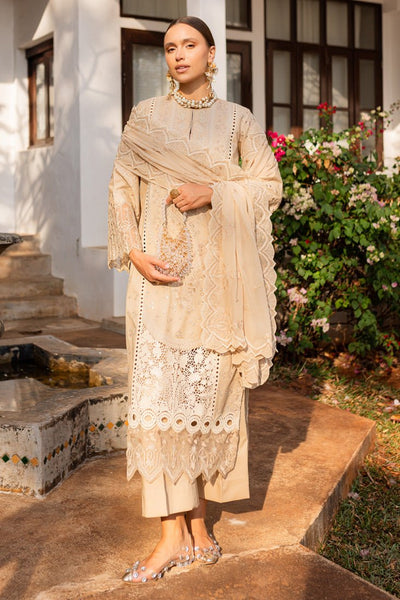 Marjjan | Fasana Lawn | MBL-12 A-Brand:Marjjan-Type:Ladies Clothes-Beige-Lawn-House of Maryam- Buy in UK, USA