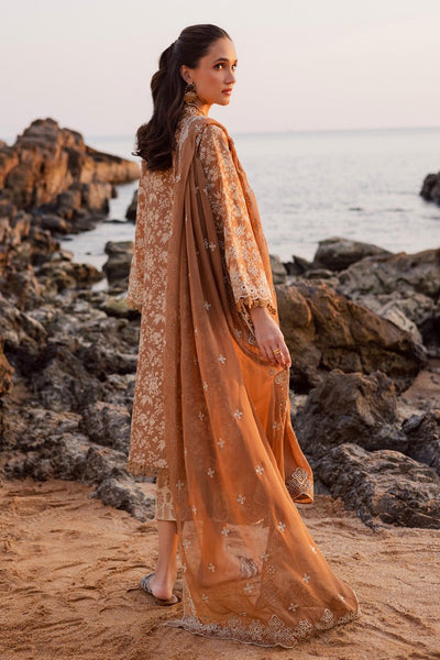 Marjjan | Sahil Lawn | MPL-85 B (Almond)-Brand:Marjjan-Type:Ladies Clothes-Rust Brown-Bana Dora-House of Maryam- Buy in UK, USA