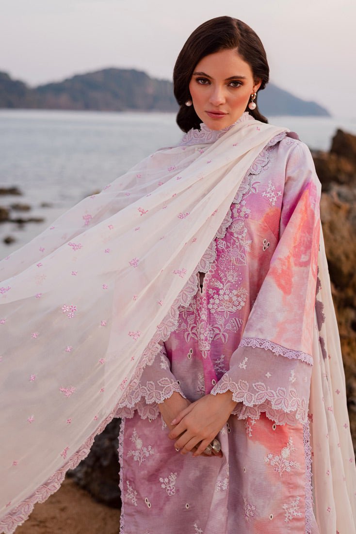 Marjjan | Sahil Lawn | MPL-86 A (Pink)-Brand:Marjjan-Type:Ladies Clothes-Pink-Bana Dora-House of Maryam- Buy in UK, USA