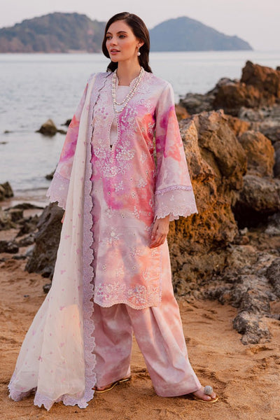Marjjan | Sahil Lawn | MPL-86 A (Pink)-Brand:Marjjan-Type:Ladies Clothes-Pink-Bana Dora-House of Maryam- Buy in UK, USA