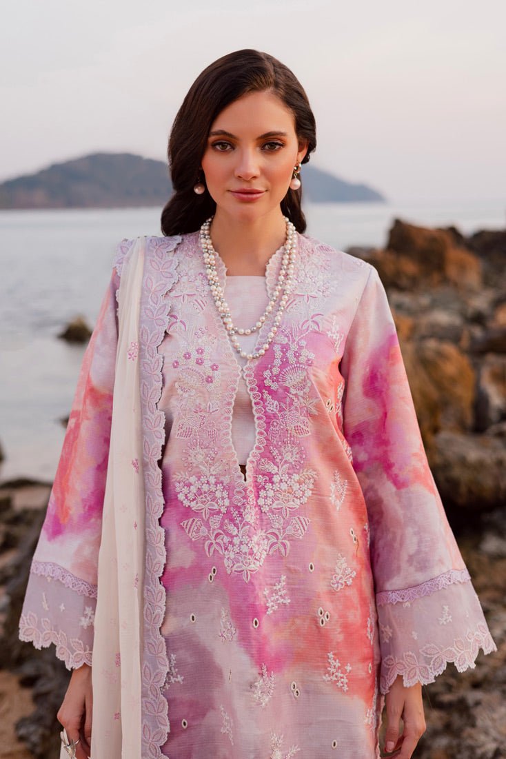 Marjjan | Sahil Lawn | MPL-86 A (Pink)-Brand:Marjjan-Type:Ladies Clothes-Pink-Bana Dora-House of Maryam- Buy in UK, USA