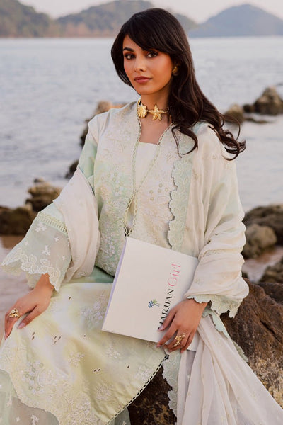 Marjjan | Sahil Lawn | MPL-86 B (Lime Green)-Brand:Marjjan-Type:Ladies Clothes-Off White-Bana Dora-House of Maryam- Buy in UK, USA