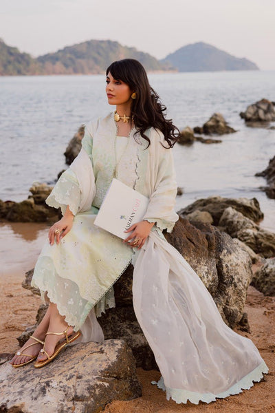 Marjjan | Sahil Lawn | MPL-86 B (Lime Green)-Brand:Marjjan-Type:Ladies Clothes-Off White-Bana Dora-House of Maryam- Buy in UK, USA