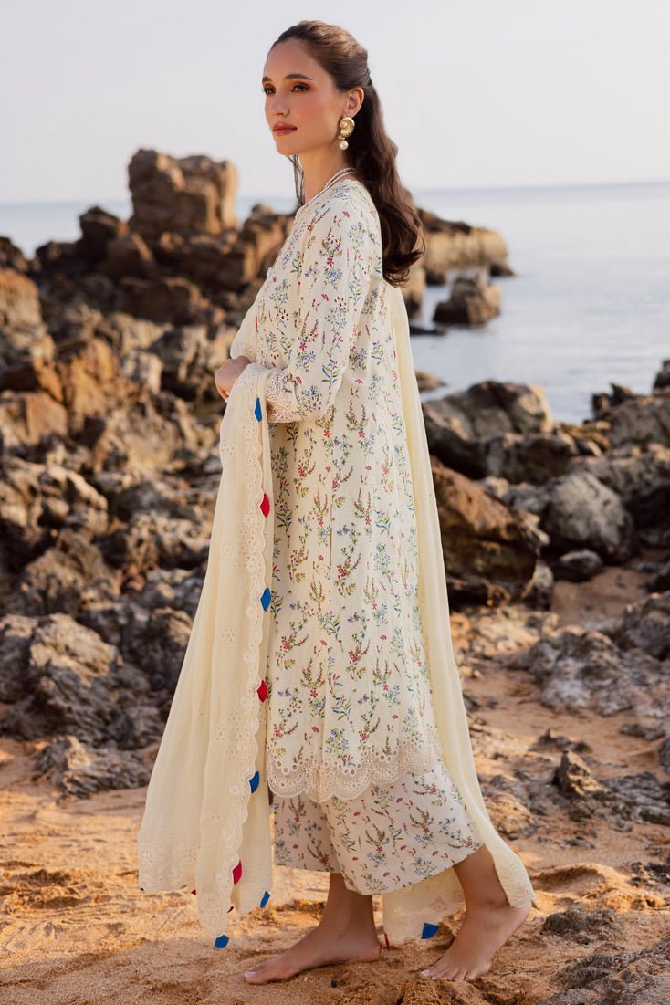 Marjjan | Sahil Lawn | MPL-87 B (Off White)-Brand:Marjjan-Type:Ladies Clothes-Off White-Bana Dora-House of Maryam- Buy in UK, USA