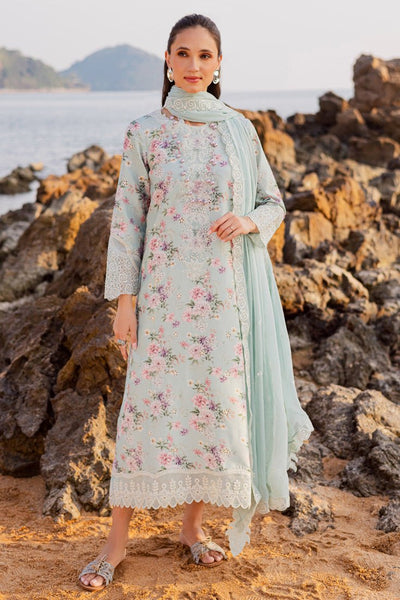 Marjjan | Sahil Lawn | MPL-88 A (Ferozi)-Brand:Marjjan-Type:Ladies Clothes-Ice Blue-Bana Dora-House of Maryam- Buy in UK, USA