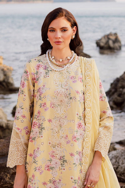 Marjjan | Sahil Lawn | MPL-88 B (Yellow)-Brand:Marjjan-Type:Ladies Clothes-Pale Yellow-Bana Dora-House of Maryam- Buy in UK, USA