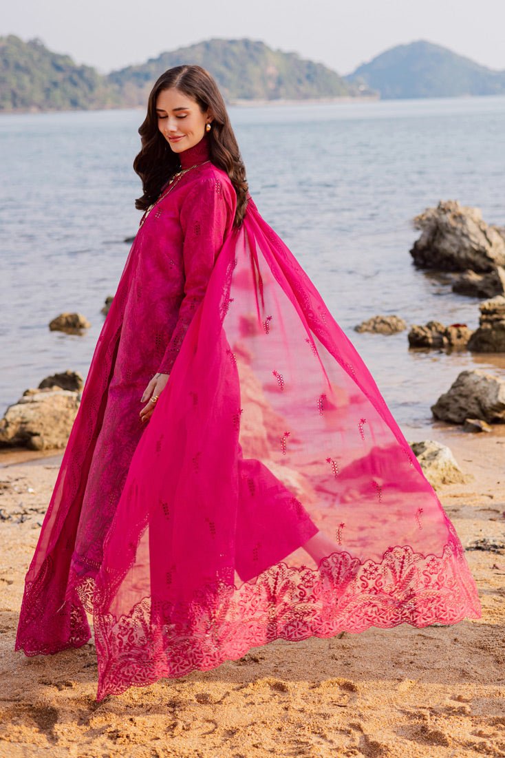 Marjjan | Sahil Lawn | MPL-89 A (Hot Pink)-Brand:Marjjan-Type:Ladies Clothes-Shocking Pink-Bana Dora-House of Maryam- Buy in UK, USA