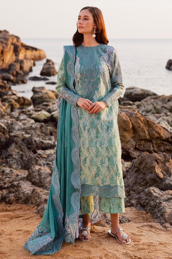 Marjjan | Sahil Lawn | MPL-89 B (Greyish Green)-Brand:Marjjan-Type:Ladies Clothes-Jade Green-Bana Dora-House of Maryam- Buy in UK, USA