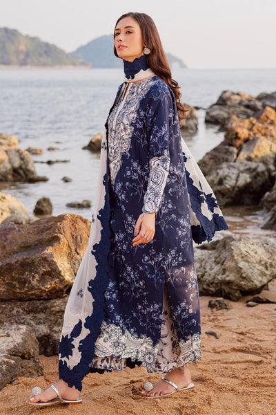 Marjjan | Sahil Lawn | MPL-90 B (Navy Blue)-Brand:Marjjan-Type:Ladies Clothes-Navy Blue-Bana Dora-House of Maryam- Buy in UK, USA