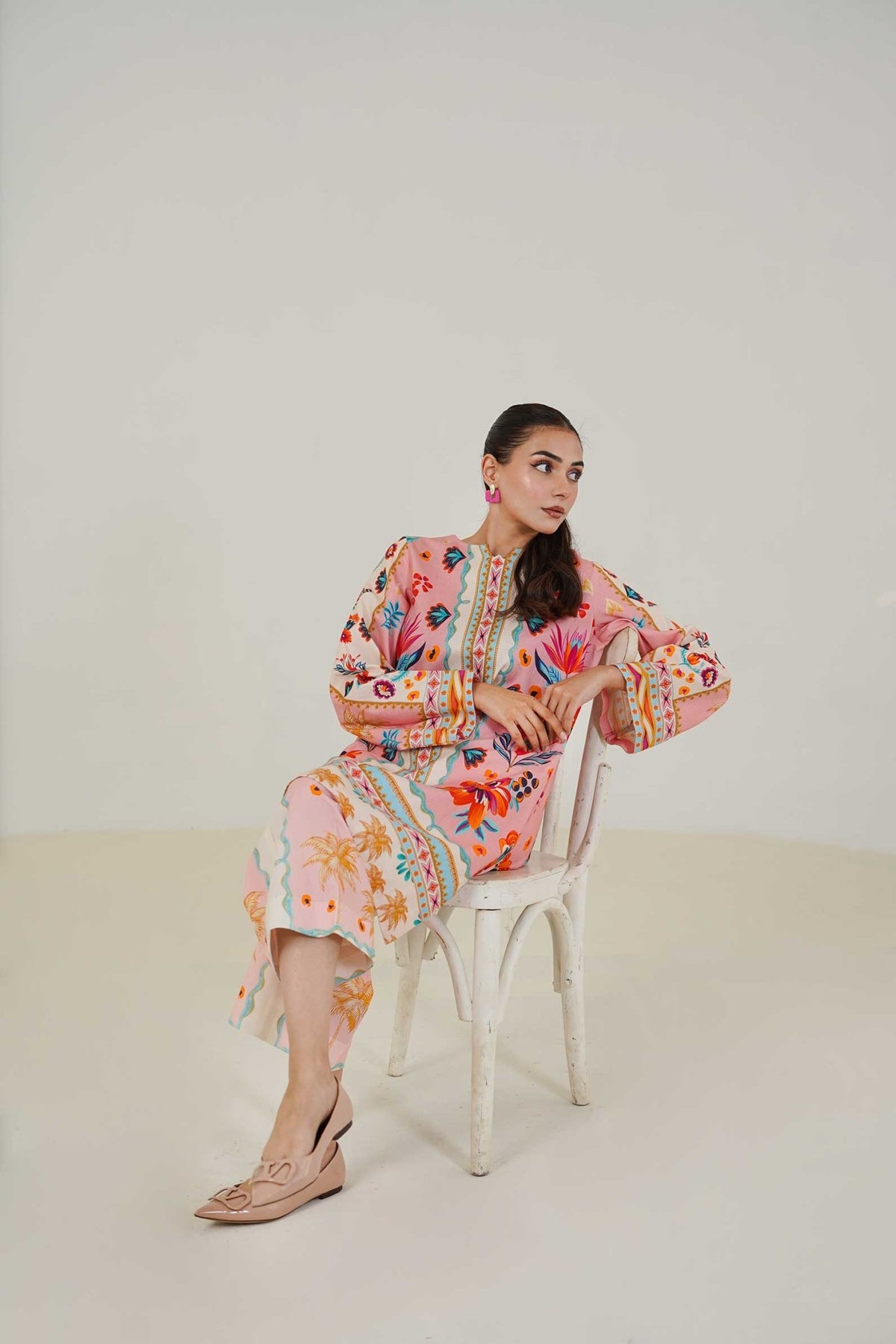 Maryam Hussain | Lawn Co Ord Sets | Set D-1-Brand:Maryam Hussain-Type:Ladies Clothes-Pink-Lawn-House of Maryam- Buy in UK, USA