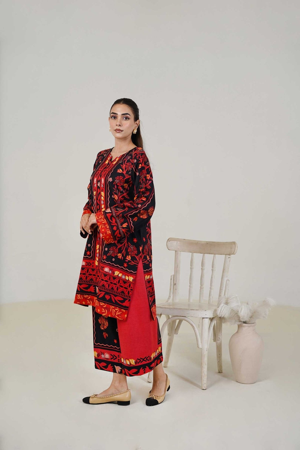 Maryam Hussain | Lawn Co Ord Sets | Set D-5-Brand:Maryam Hussain-Type:Ladies Clothes-Black-Lawn-House of Maryam- Buy in UK, USA