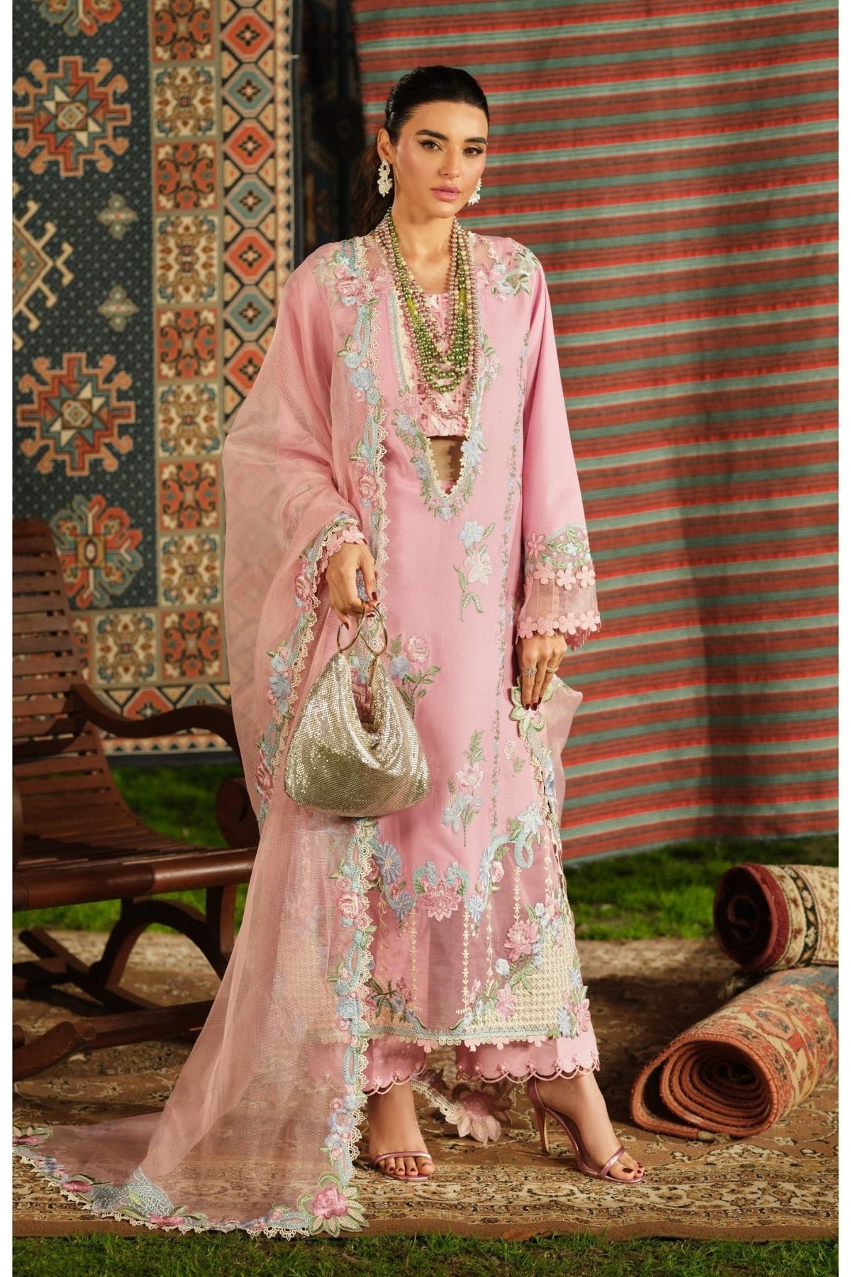 Maryam Hussain | Luxury Lawn 26 | Aesaar-Brand:Maryam Hussain-Type:Ladies Clothes - House of Maryam- Buy in UK, USA