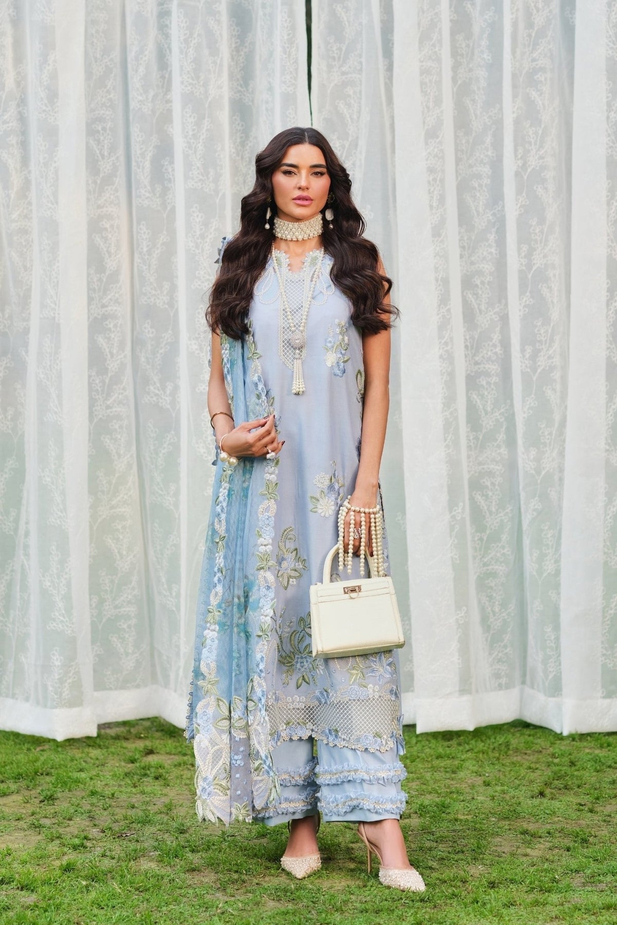 Maryam Hussain | Luxury Lawn 26 | Frost-Brand:Maryam Hussain-Type:Ladies Clothes - House of Maryam- Buy in UK, USA