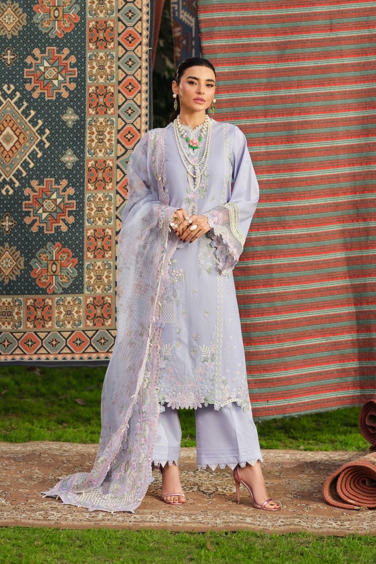Maryam Hussain | Luxury Lawn 26 | Jasmine-Brand:Maryam Hussain-Type:Ladies Clothes - House of Maryam- Buy in UK, USA
