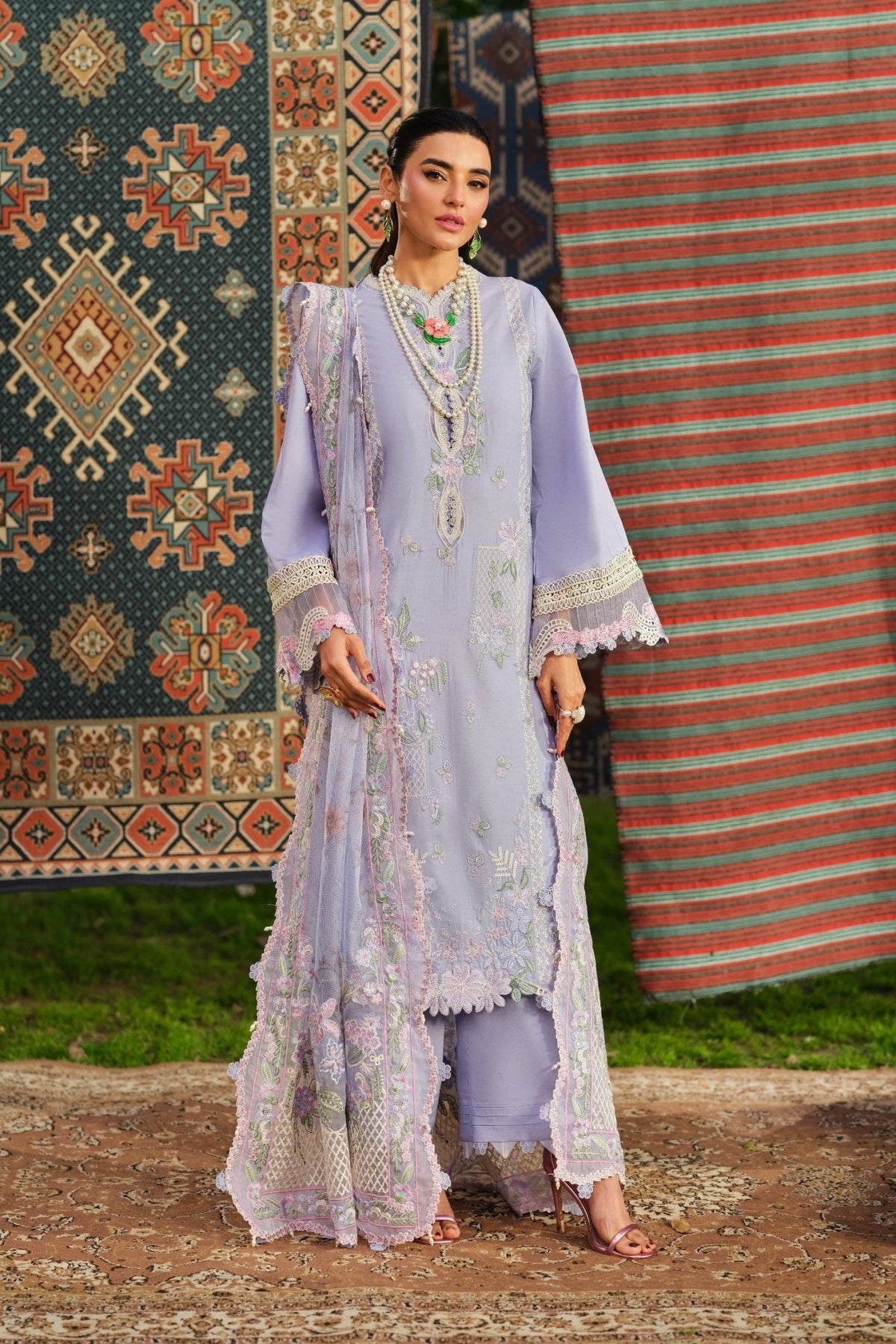 Maryam Hussain | Luxury Lawn 26 | Jasmine-Brand:Maryam Hussain-Type:Ladies Clothes - House of Maryam- Buy in UK, USA