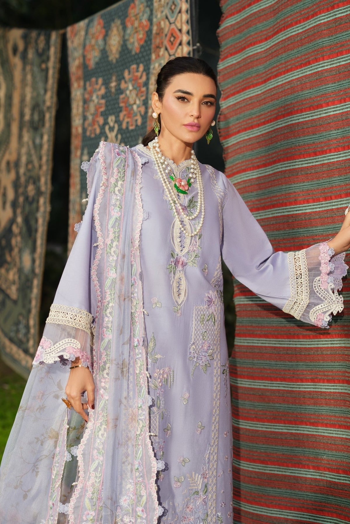 Maryam Hussain | Luxury Lawn 26 | Jasmine-Brand:Maryam Hussain-Type:Ladies Clothes - House of Maryam- Buy in UK, USA